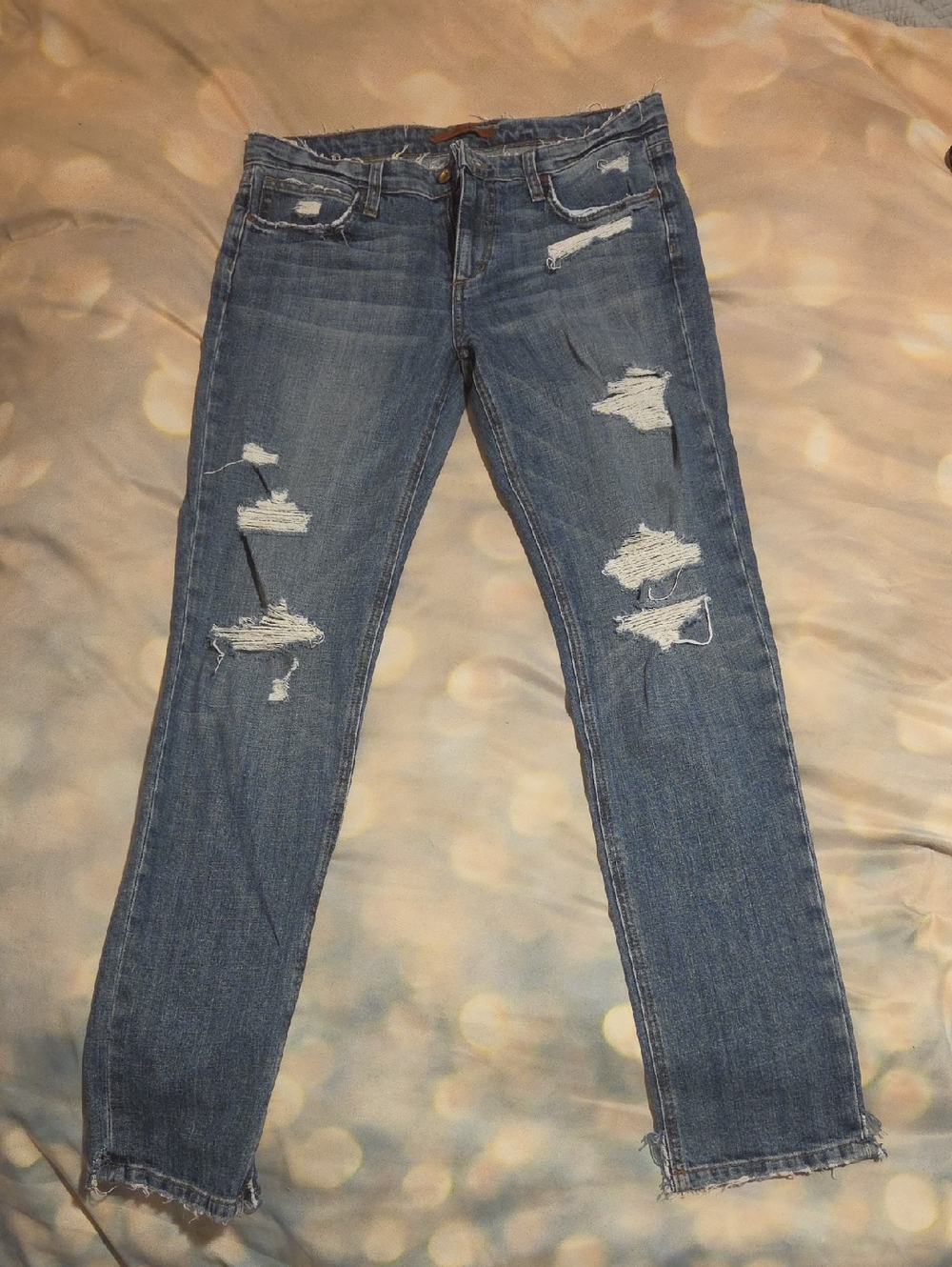Joe's Jeans Kency Distressed Cropped Boyfriend Jeans, Size 29